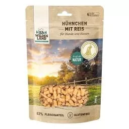 Wildes Land Snacks Katze Reinfleischsnack Reinfleischsnack Huhn mit Reis 200 g